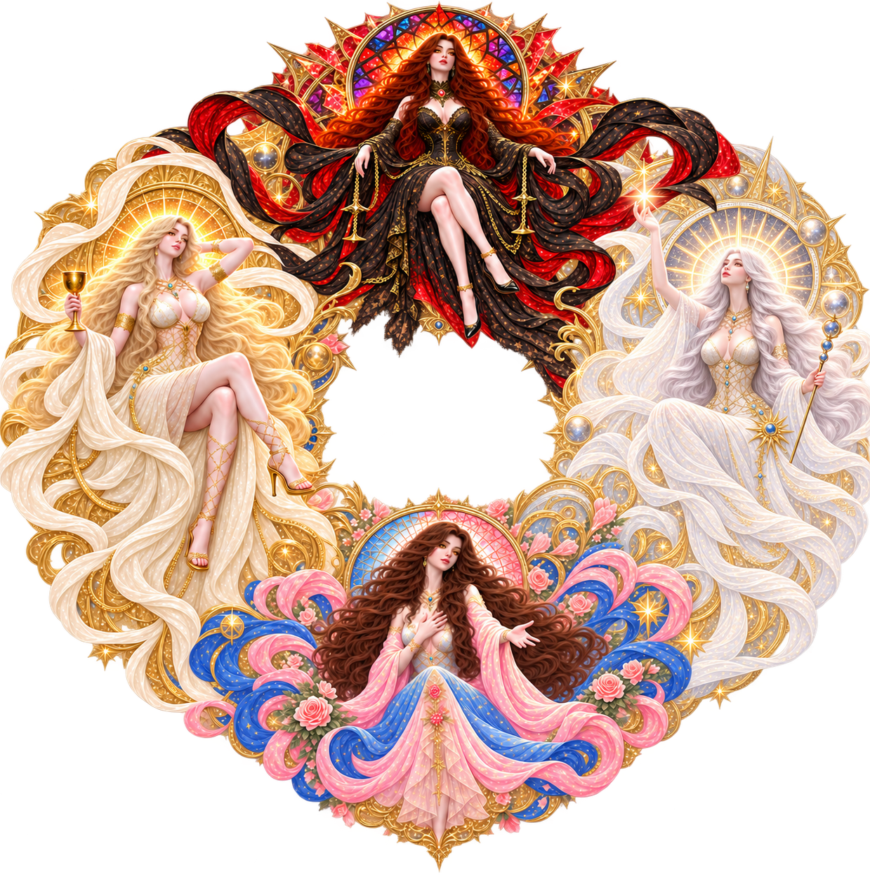 Transparent Maiden Wreath symbol for The Maidens.